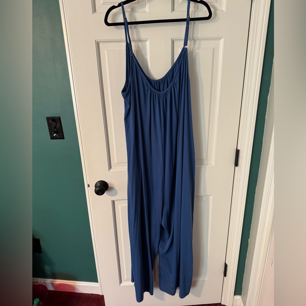 Blue Sleeveless Jumpsuit - Picture 4 of 4